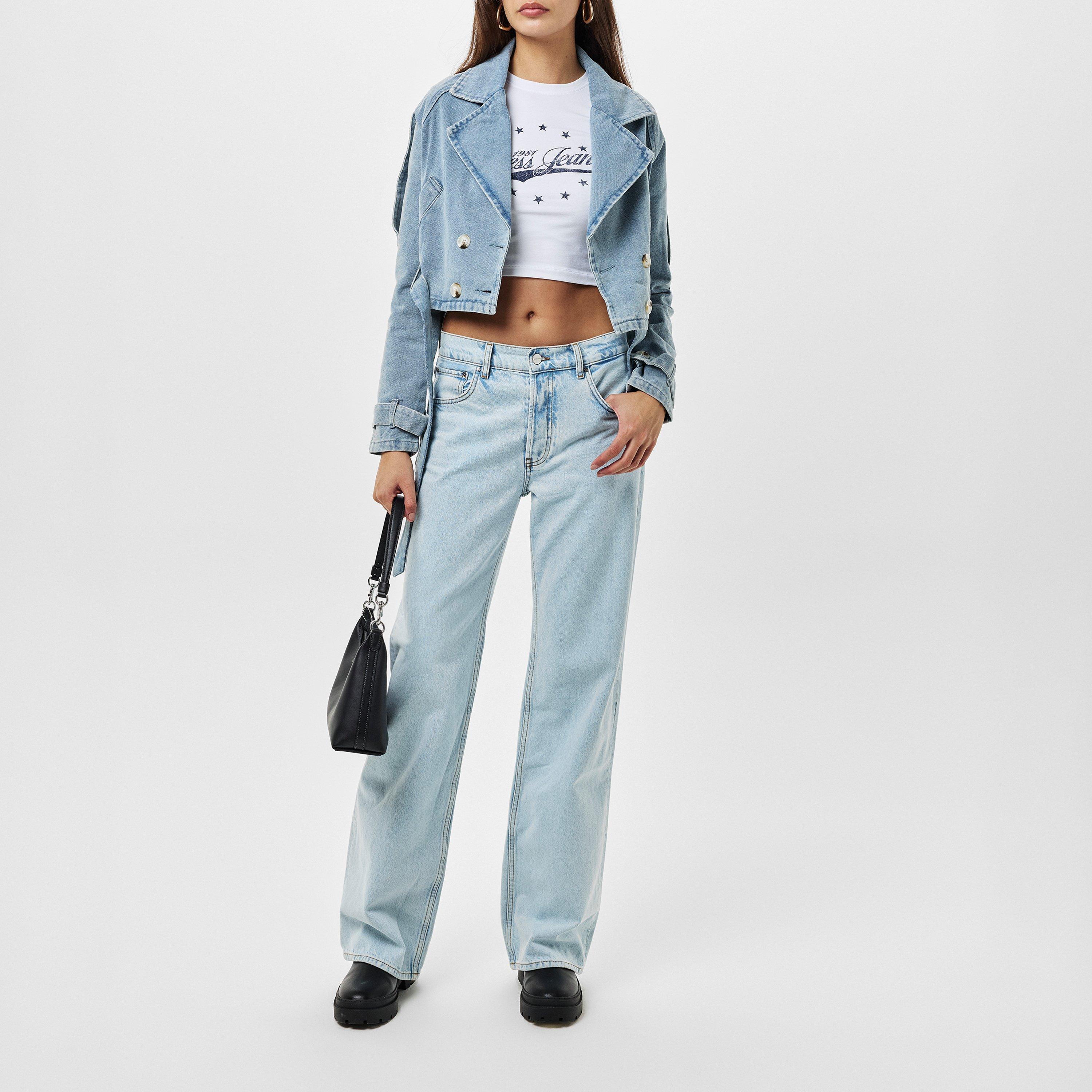 Missy Empire ME Denim Oversized Biker Jacket Womens