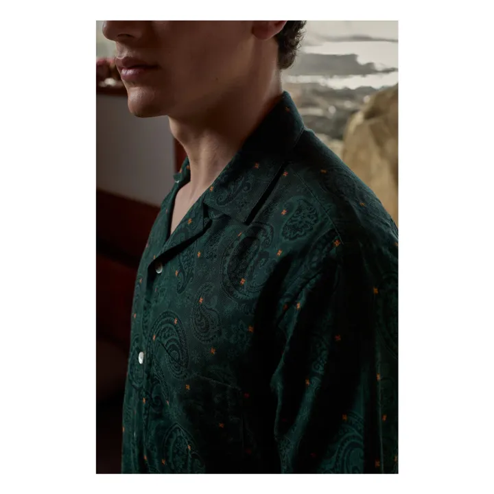 Portuguese Flannel Chemisette Paisley | Vert