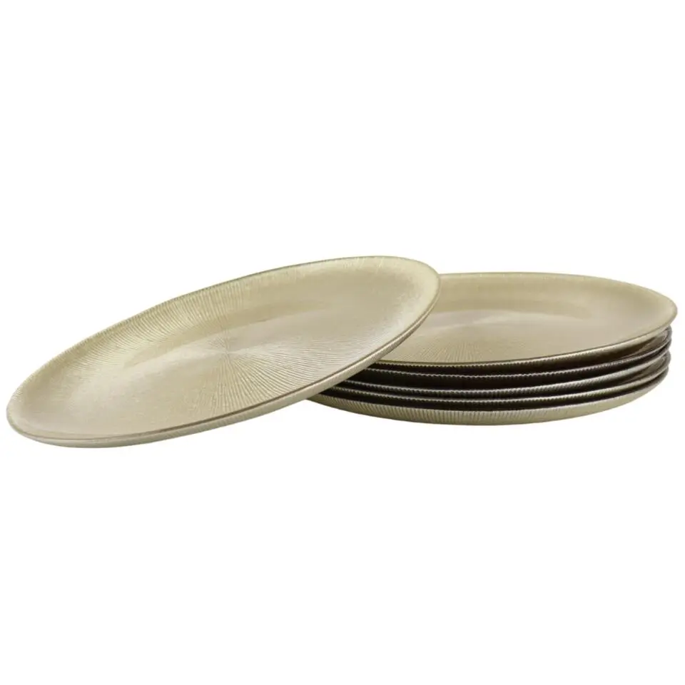 OTIX Dinerborden Bordenset 6 Persoons Goud Onderborden Kerst 27cm