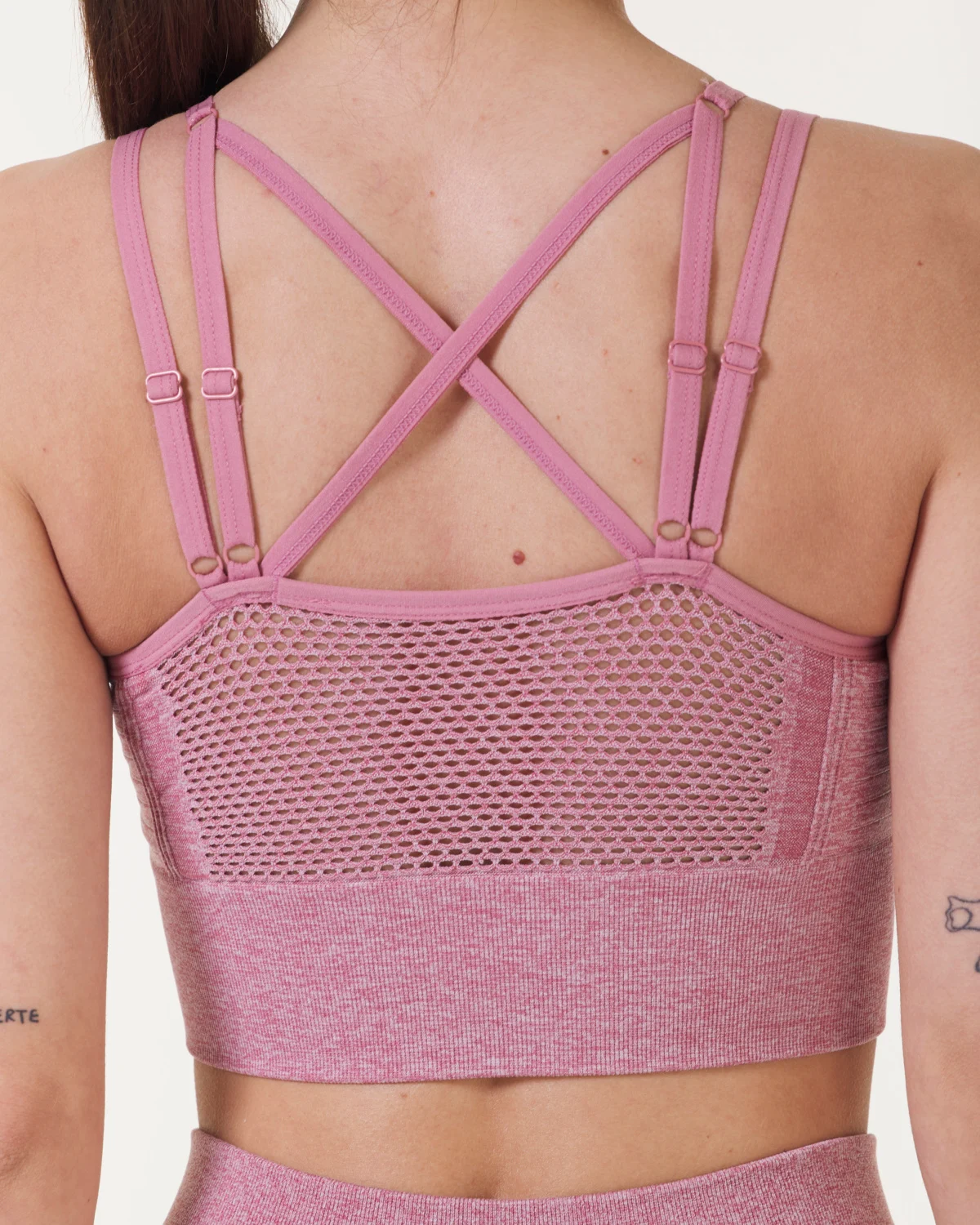 LEVITY Eclipse Seamless Mesh Bra Pink Melange