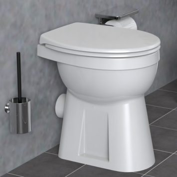 Atlantic Toilet Ayer verhoogd met muuraansluiting en toiletzitting glans wit
