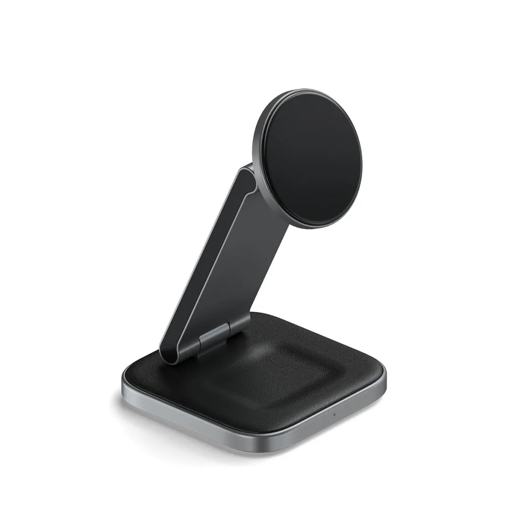 (15W) 2in1 MagSafe Ladegerät Qi2 Wireless Charger für Apple iPhone / Apple Airpods Ladestation (ST-Q21FM) - Space Gray