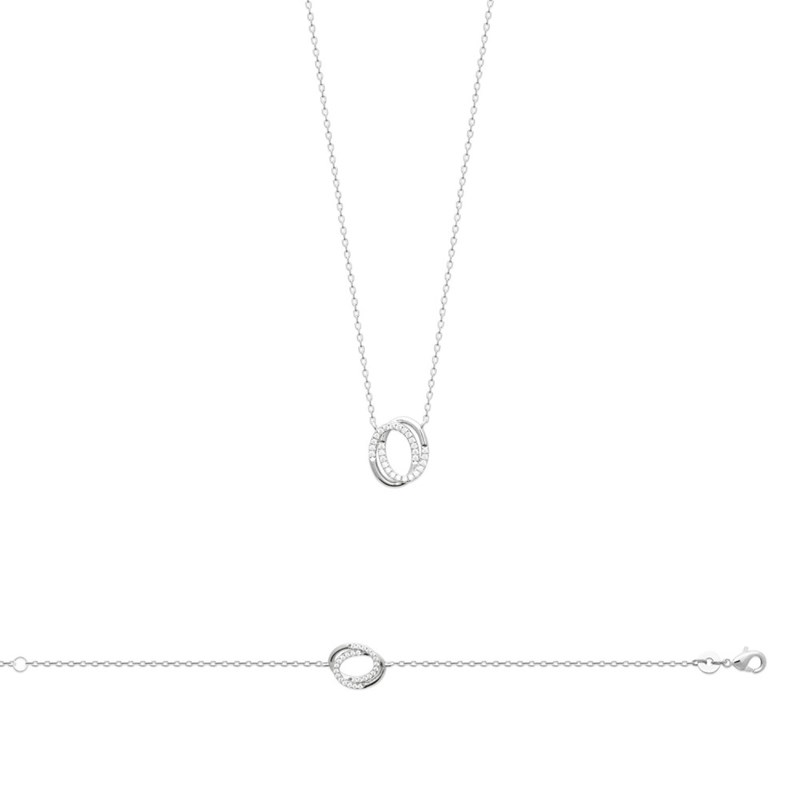 Bracelet Femme - Argent 925 - Oxyde de zirconium - Longueur : 18 cm