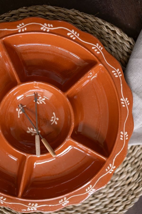 Borrelschaal met takjesslinger,terracotta, Ø 30 cm