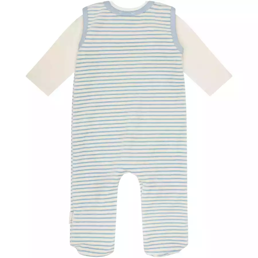 Steiff Strampler-Set stripes celestail blue