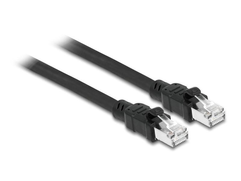Delock Patchkabel Cat 6A, F/UTP, 2 m, Schwarz Delock Netzwerkkabel RJ45 Cat.6A F/UTP mit innerem Metallmantel 2 m