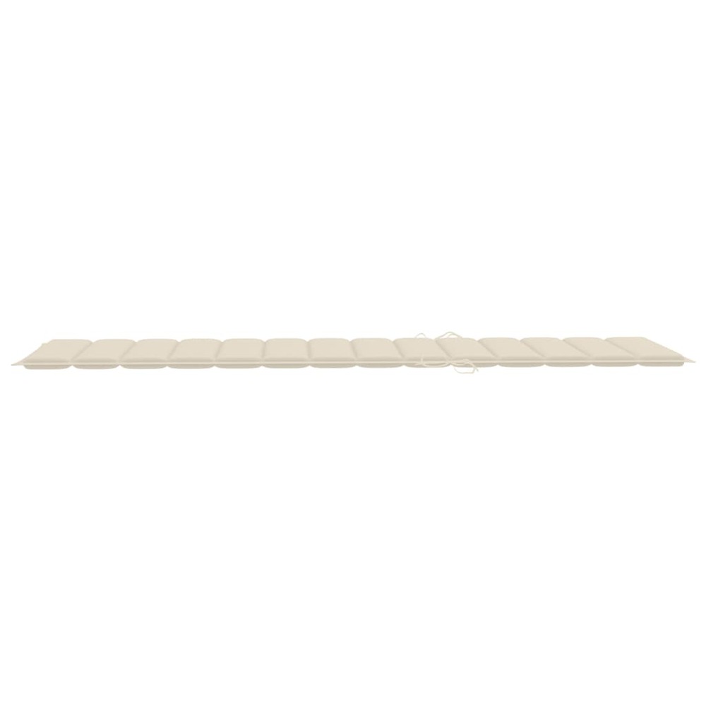Transat chaise longue bain de soleil lit de jardin terrasse meuble d'extérieur 2 places avec coussin acacia solide et acier 0