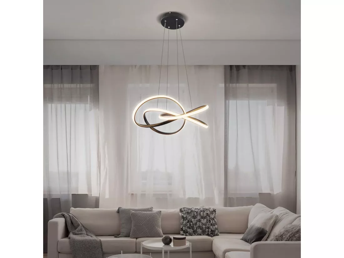 NETTLIFE Suspension Noir Vintage 5 flammes Suspension Réglable en hauteur en métal E27 Industriel Rétro