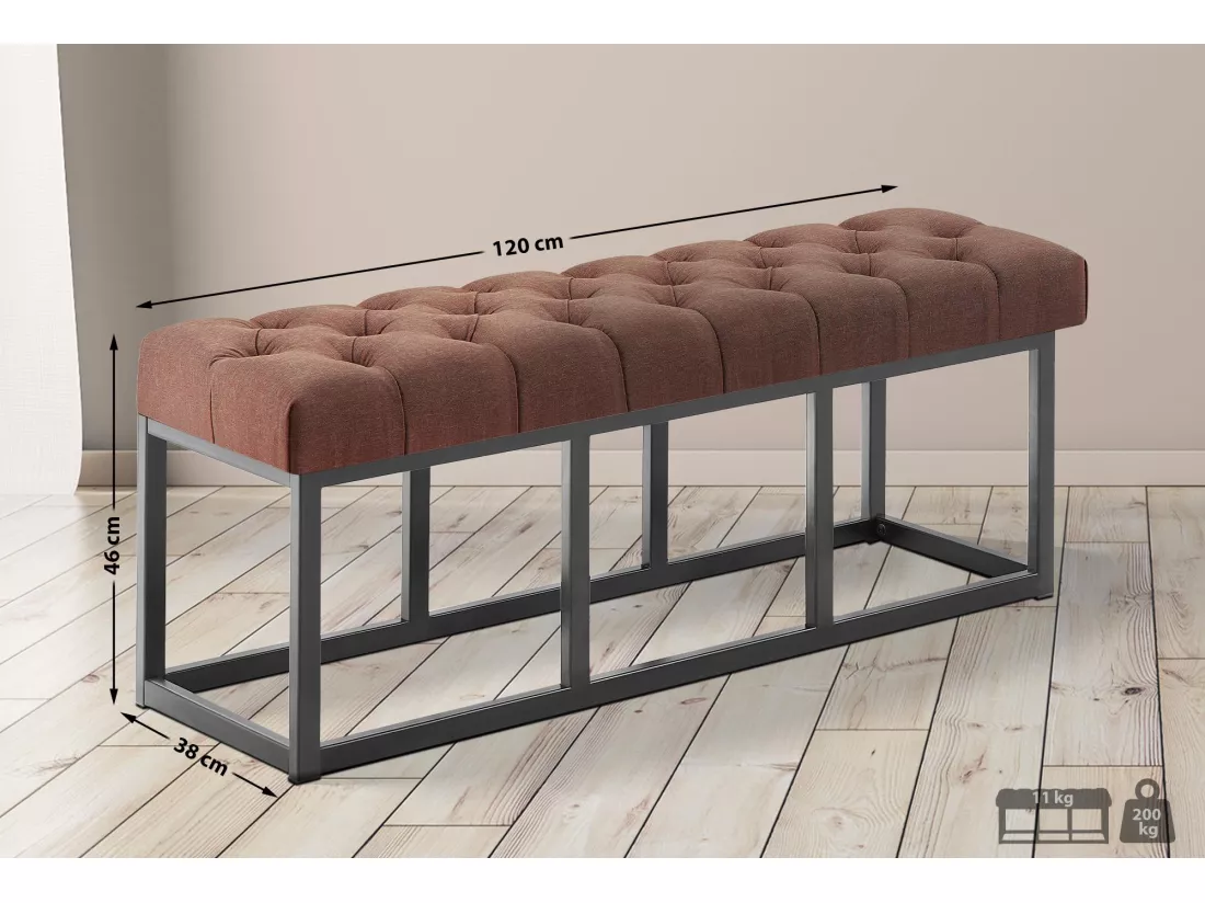 Banquette - Tissu - Marron - Amun
