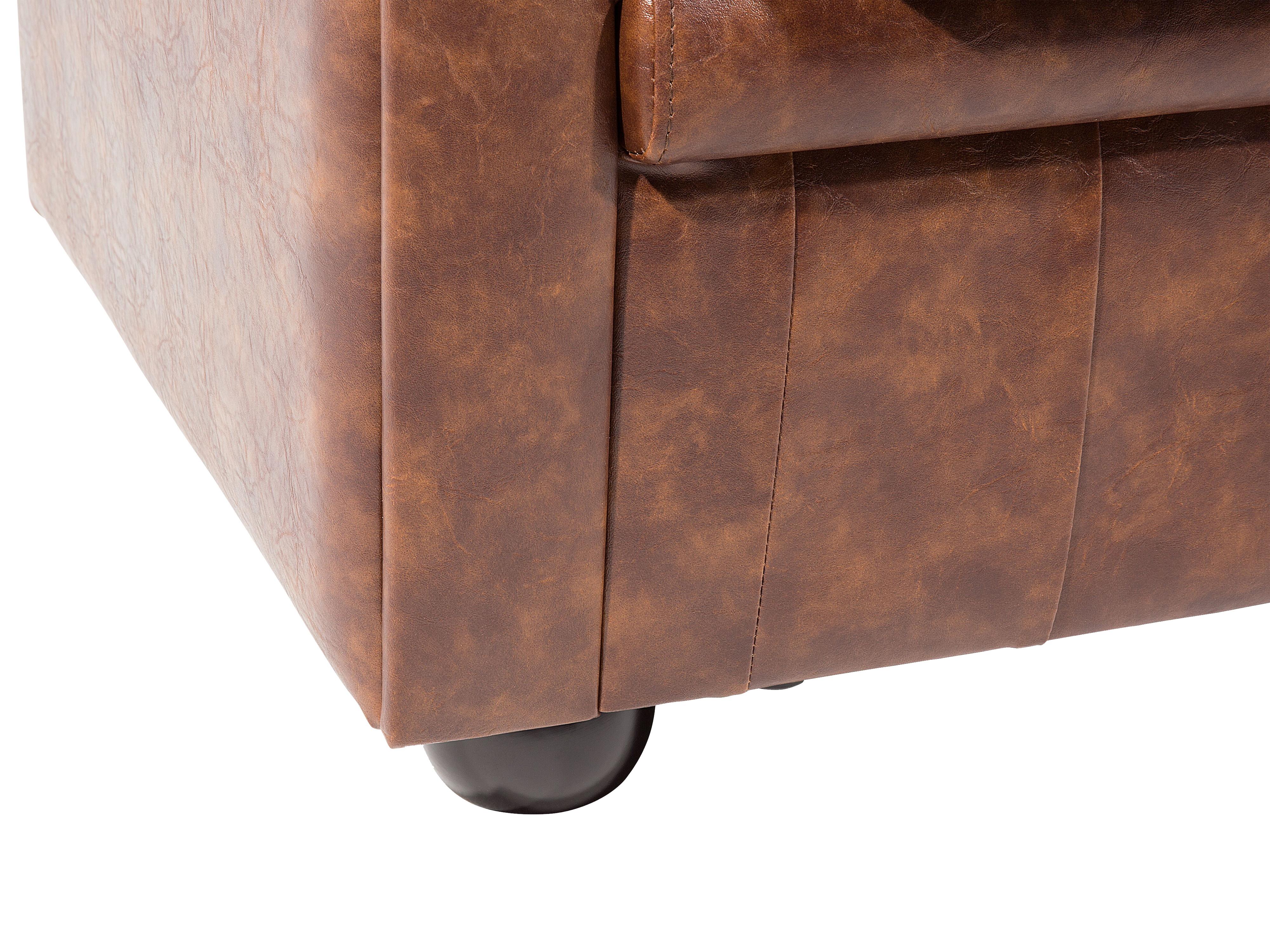 Bank 3-zits CHESTERFIELD Kunstleer Goudbruin