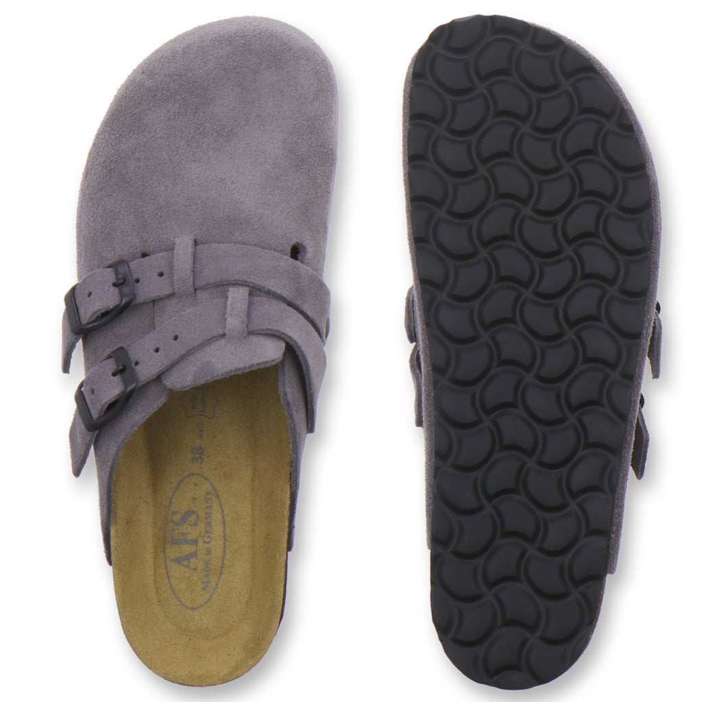 modischer Clogs Damen Leder graphit Velour
