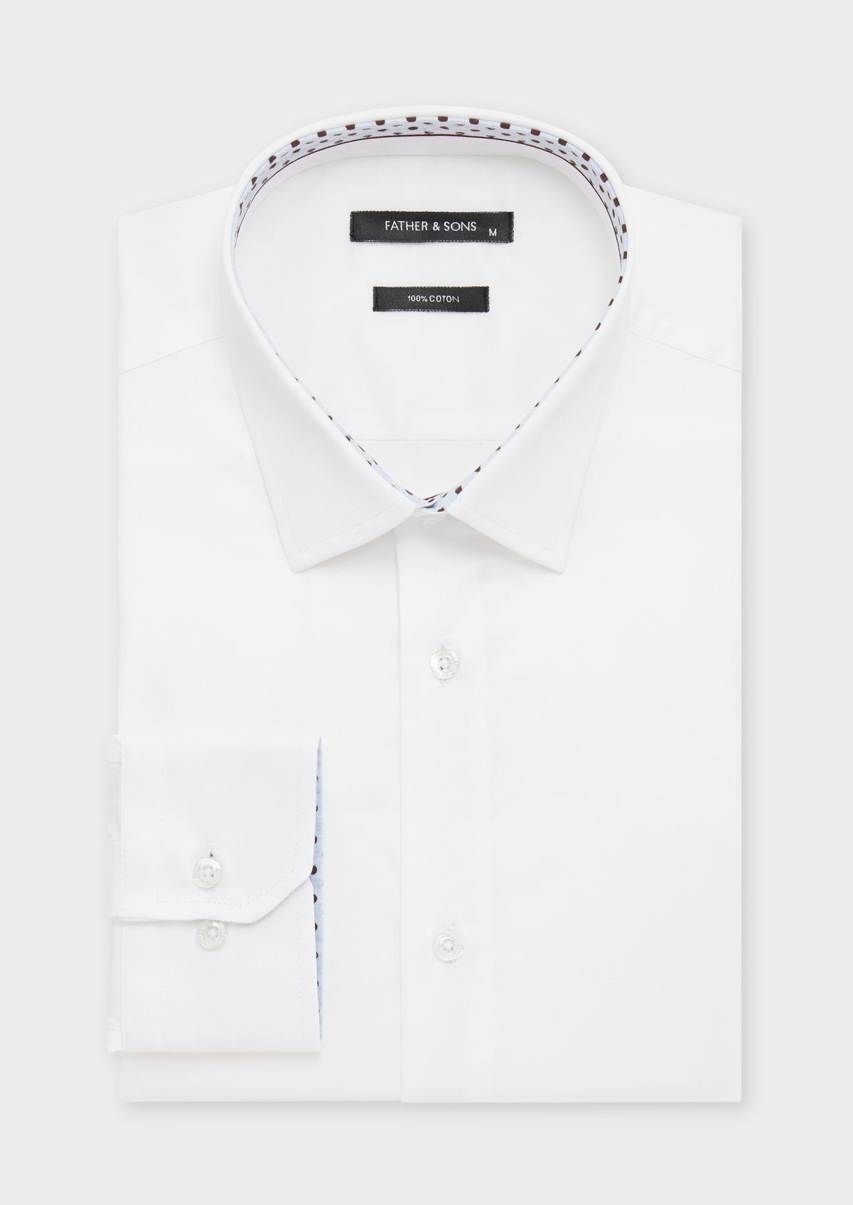 Chemise habillée Slim en satin de coton uni blanc