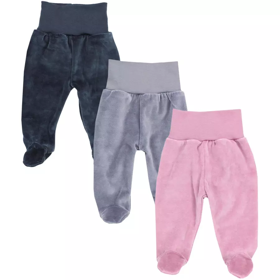 TupTam Mädchen Nicki Baby-Hose mit Fuß 3er Pack rosagrau