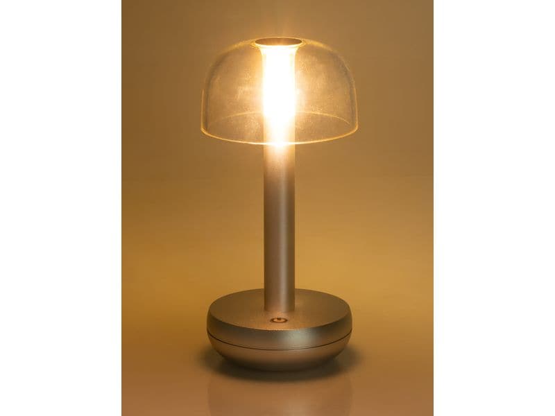 COCON USB-Tischleuchte Pilz, Silber Portable LED-Leuchte