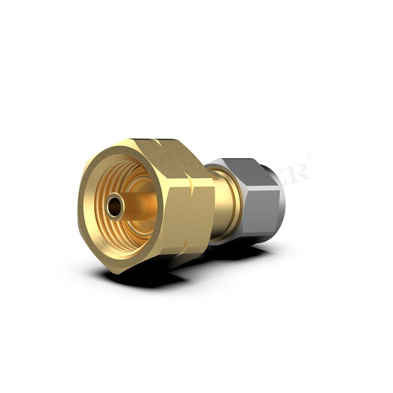 DREHMEISTER Adapterstück W21.8 x 1/14 LH / 8mm Flexleitung