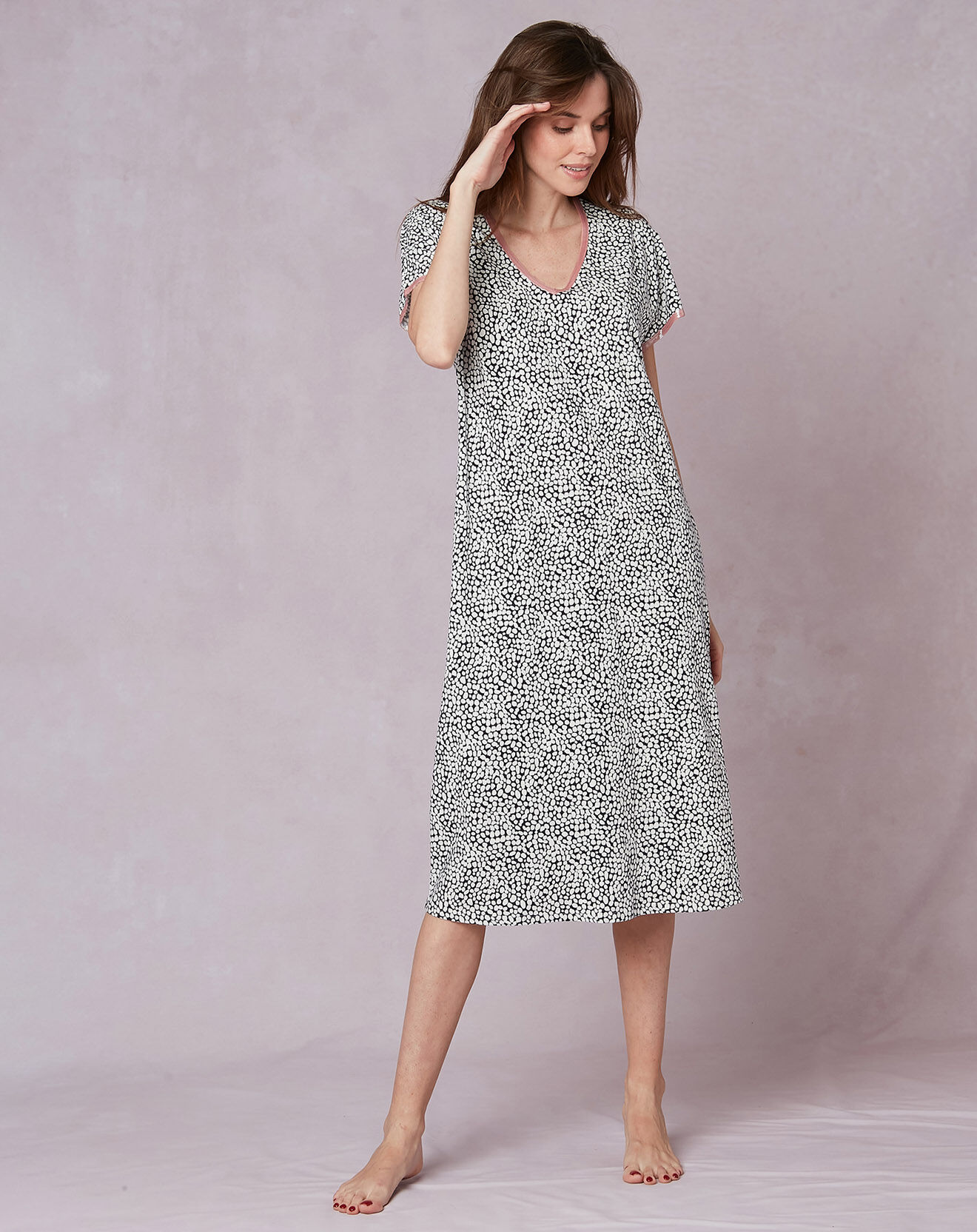 Le Chat Chemise de nuit Lovinyou marine/écru