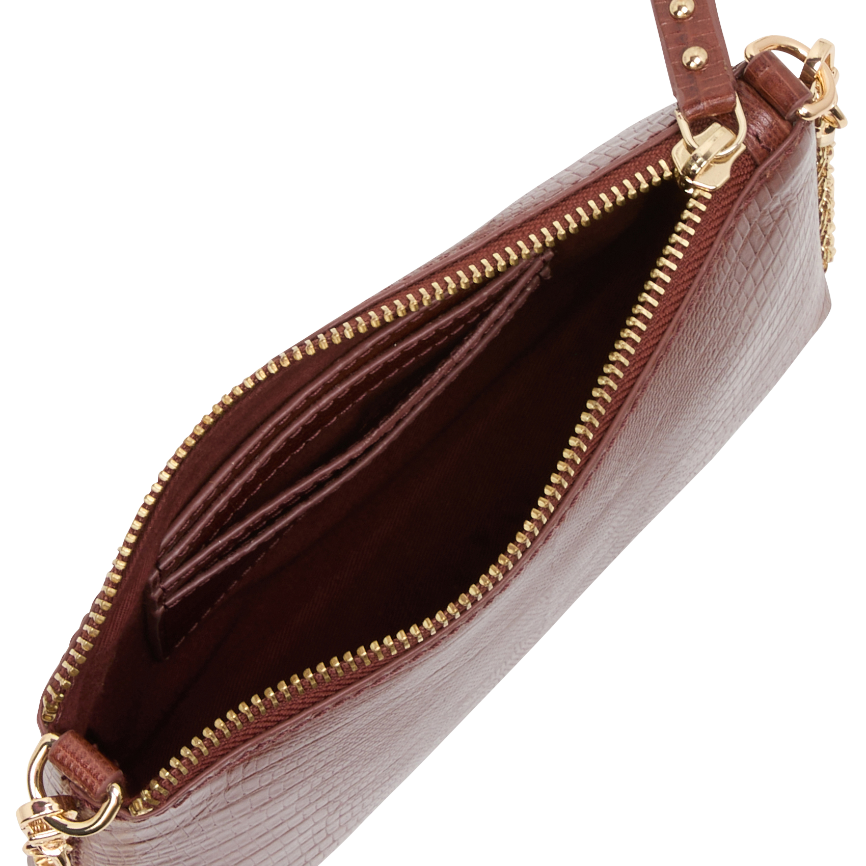 SERION - Sac pochette en cuir embossé serpent | Rouge