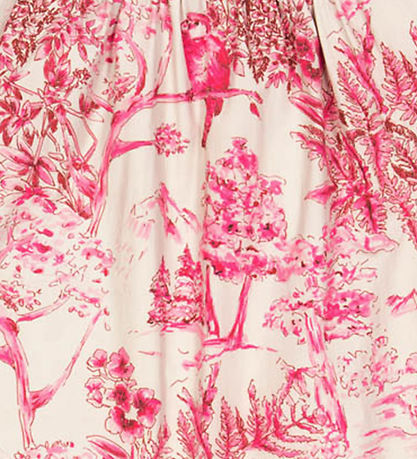Christina Rohde Kleid - Beige m. Pink Print