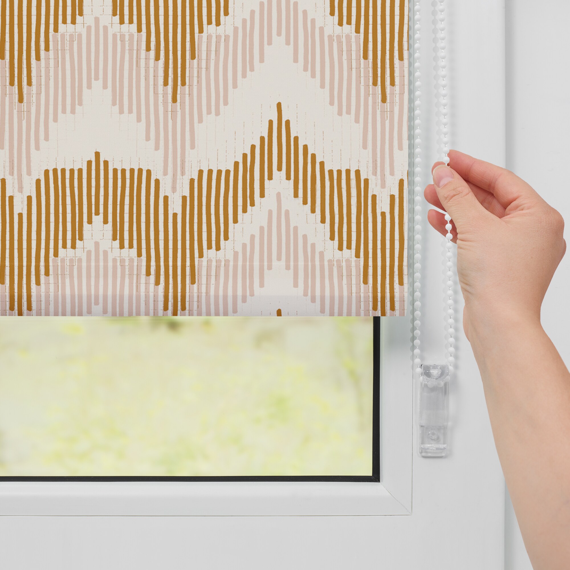 Lichtblick Rollo Klemmfix, ohne Bohren, Verdunkelung, Boho Zig Zag - Gelb