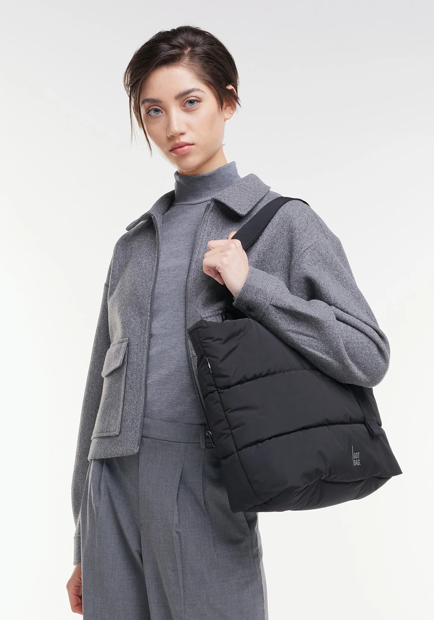 Got Bag Puffer Tote Bag Monochrome Black