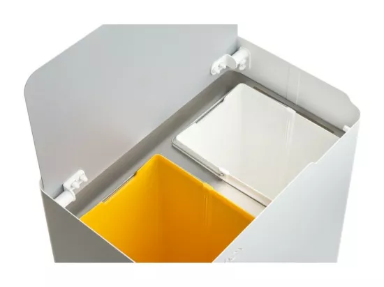 Poubelle cuisine ergonomique, fonctionnelle et élégante, 2 x 20 litres, ECOBOX NOA