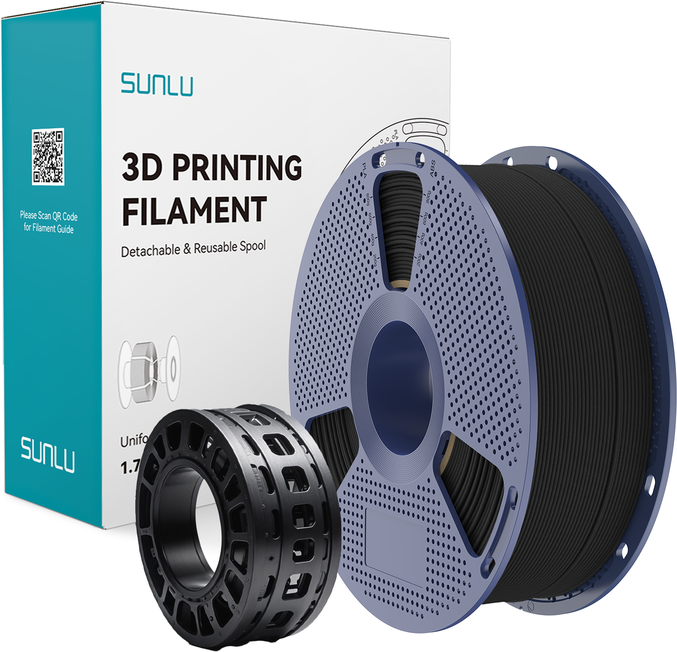 SUNLU  PLA Carbon Fiber Black, 1,75 mm / 1000 g    Leichtes, kohlefaserverstärktes PLA Material
