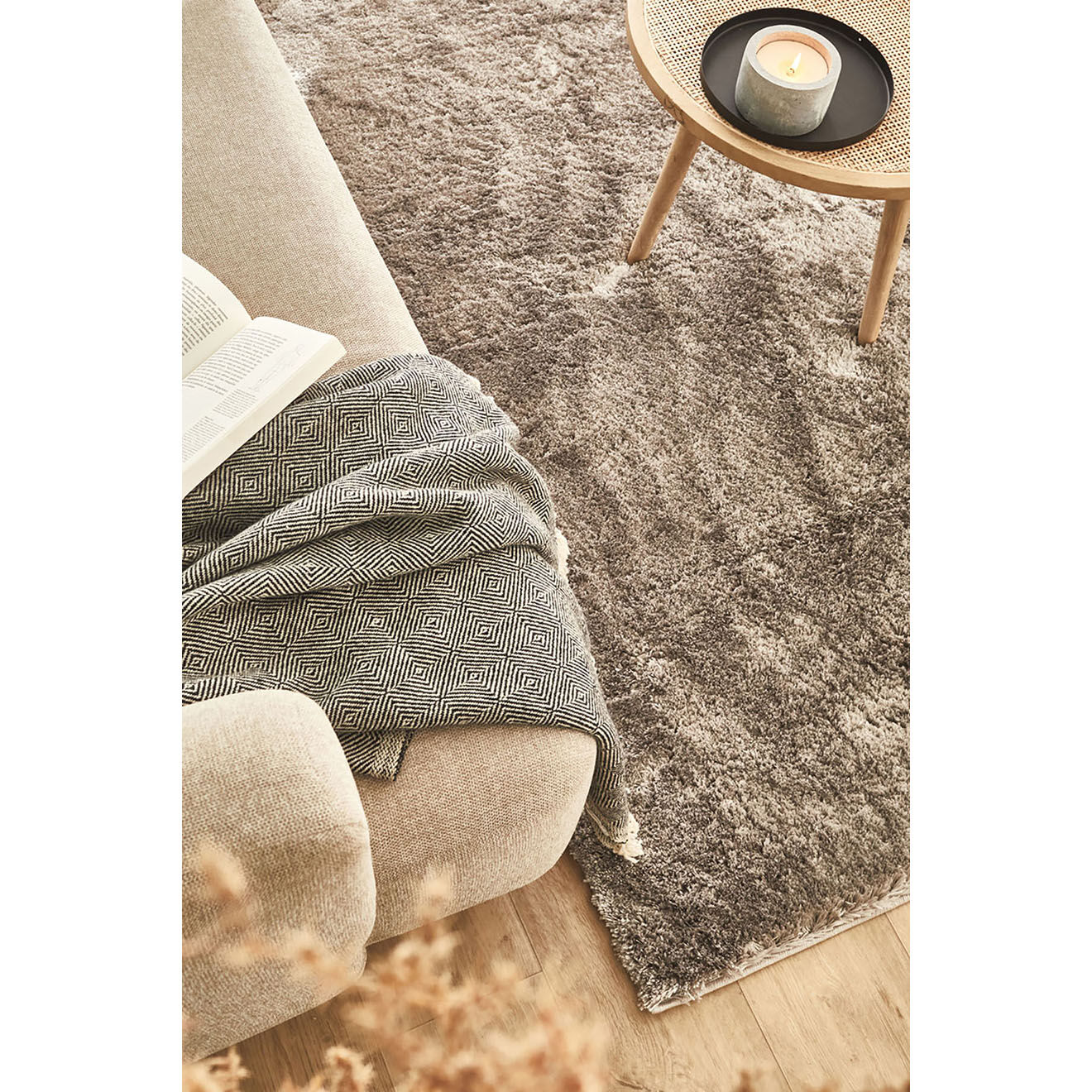 Nazar Rugs Tapis shaggy doux Oslo 902 gris - 120x160 cm