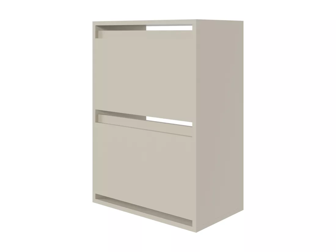 Meuble à chaussures 2 portes suspendu - 50 cm - grège - BEMMI