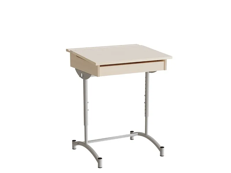 Elevbord, stilbar 128, birk laminat, hvidt stel