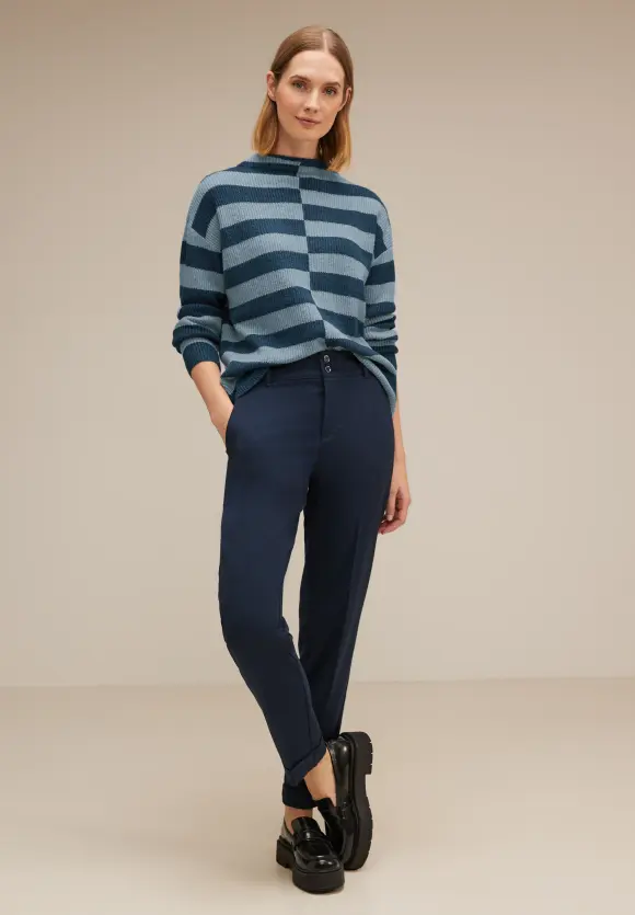 Pullover mit Streifenmuster - milky jade melange