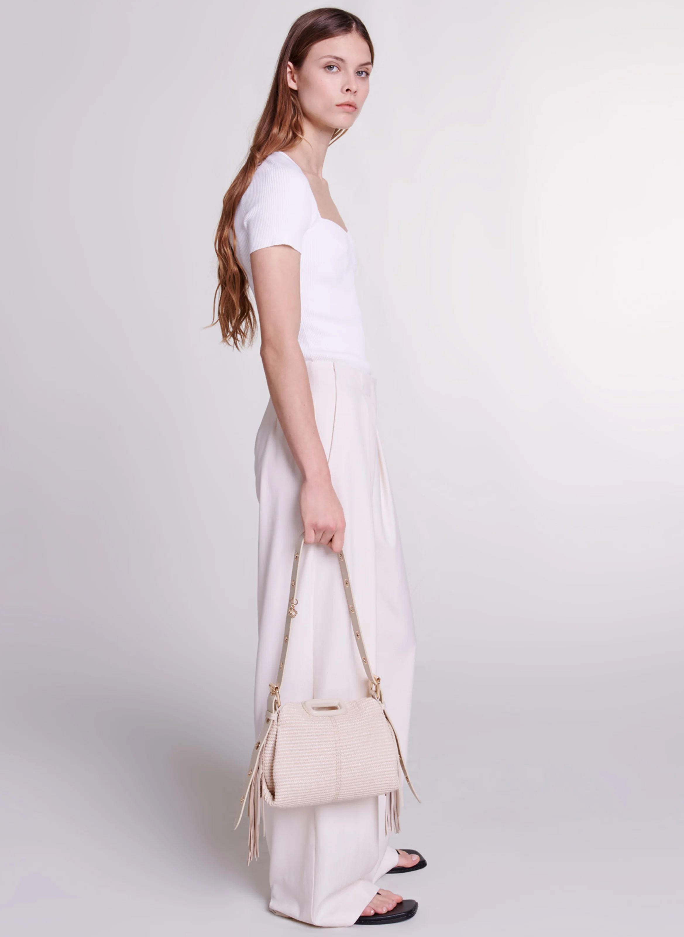 Top moulant en maille | Beige