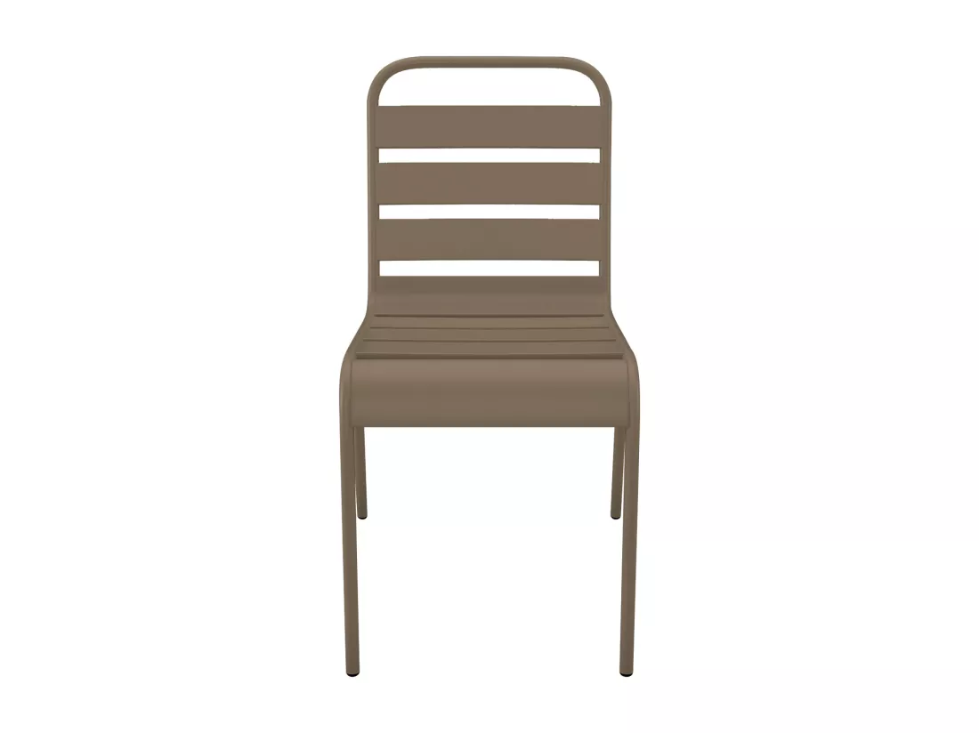 Lot de 2 chaises de jardin empilables en métal - Taupe - MIRMANDE de MYLIA