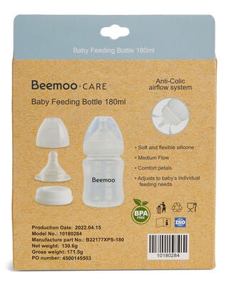 Beemoo CARE Brystmelkflaske 180 Ml 2-pack inkl. Tut
