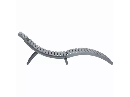 Chaise longue avec coussin Gris Bois d'acacia solide