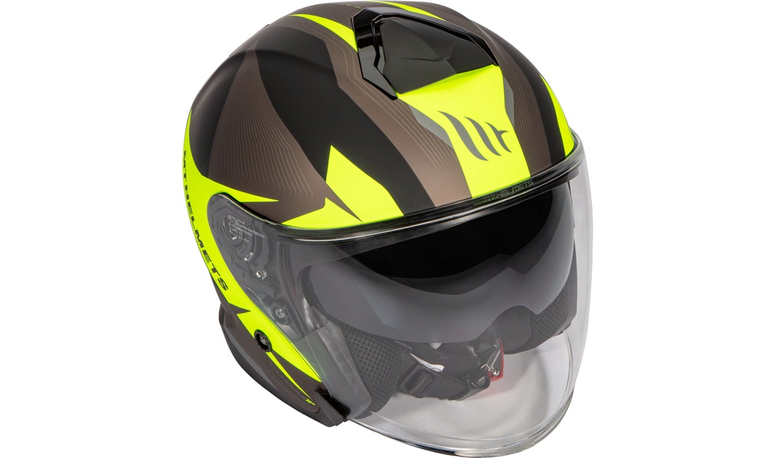 Pilothjelm MT Thunder 3 SV Jet sort/gul str. S