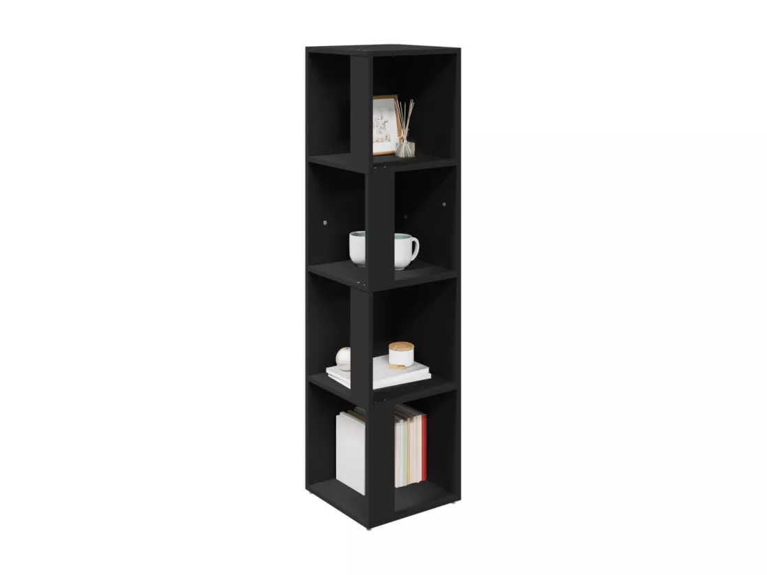 Armoire d'angle Noir 33x33x132 cm Bois d’ingénierie