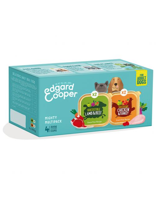Edgard&Cooper Kuipjes Multipack Adult Chicken Lamb - Hondenvoer - Kip Lam 4x300 g
