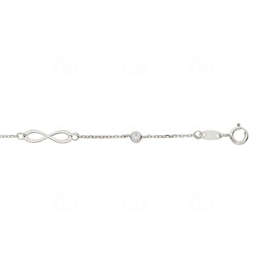 Armband 750/18 K Weissgold mit Zirkonia Infinity