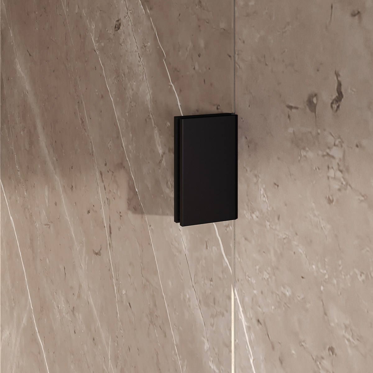 Brauer Void Carving profielloze douchecabine 80x80cm zwart mat