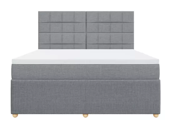 Sommier à lattes de lit avec matelas Gris clair 180x200cm Tissu