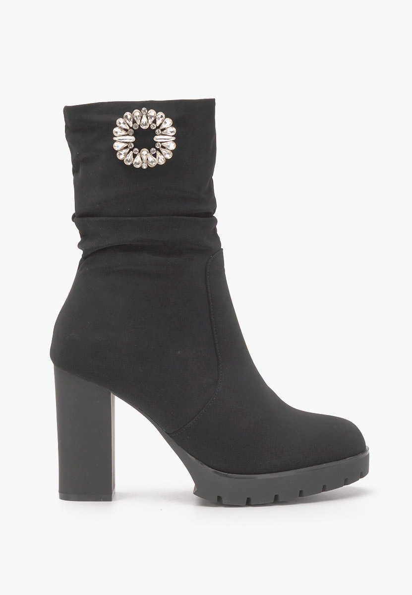 Bottines à gros talon noires Shenita