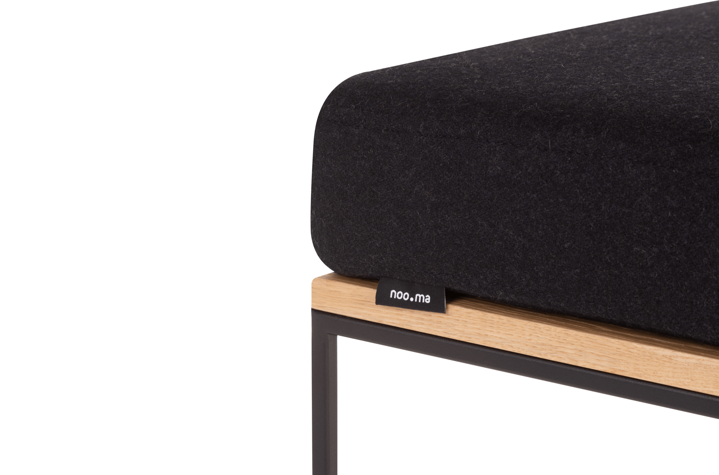 noo.ma FEO Poef - Oak | Black Tie Wool