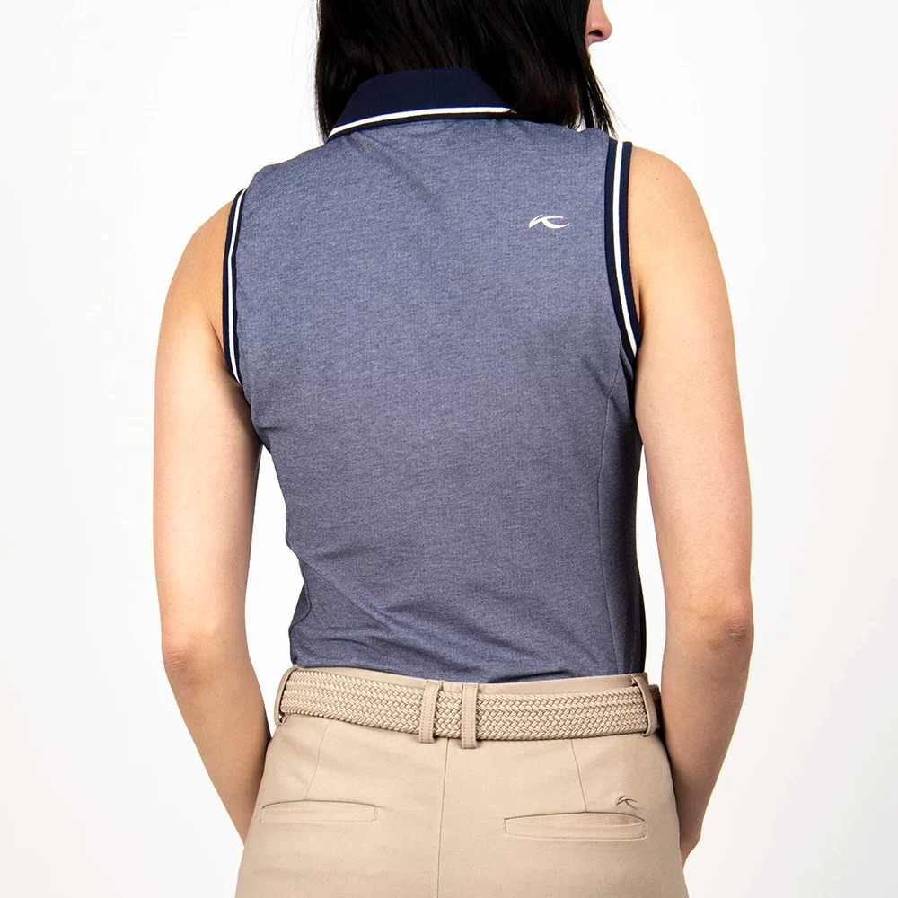 Bailey V-Neck Polo S/S Dame Atlanta Blue
