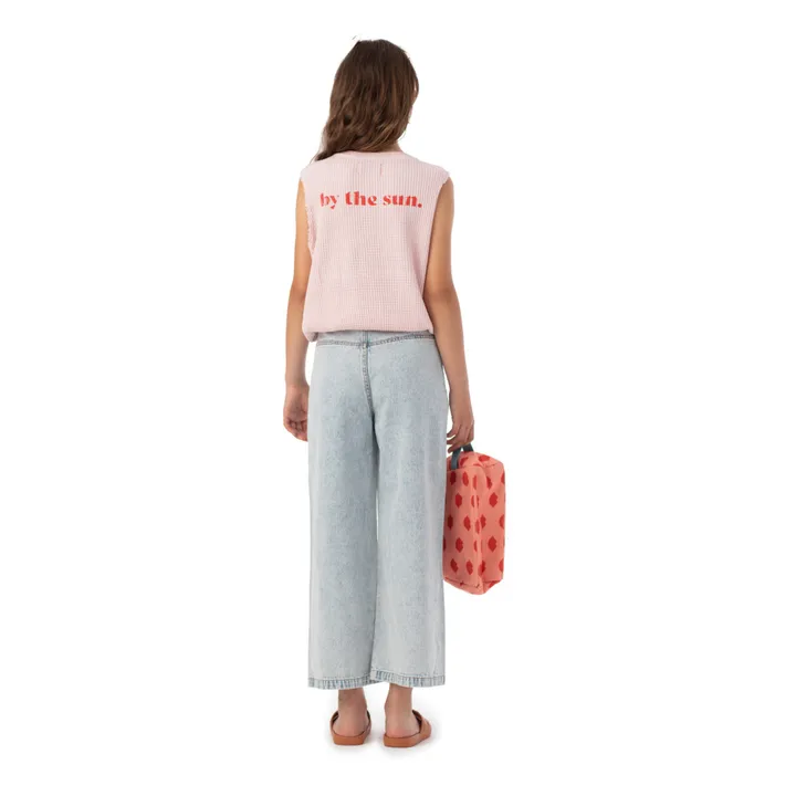 Piupiuchick Top Gaufré Lips Coton Bio | Rose pâle