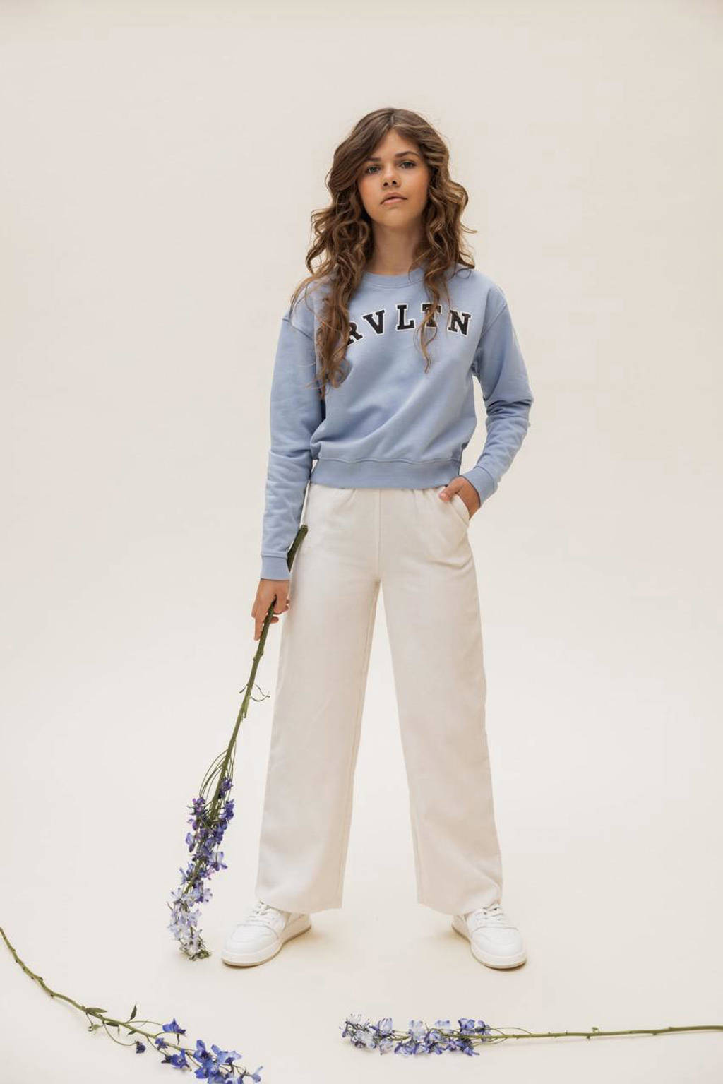 LOOXS loose fit broek met textuur wit