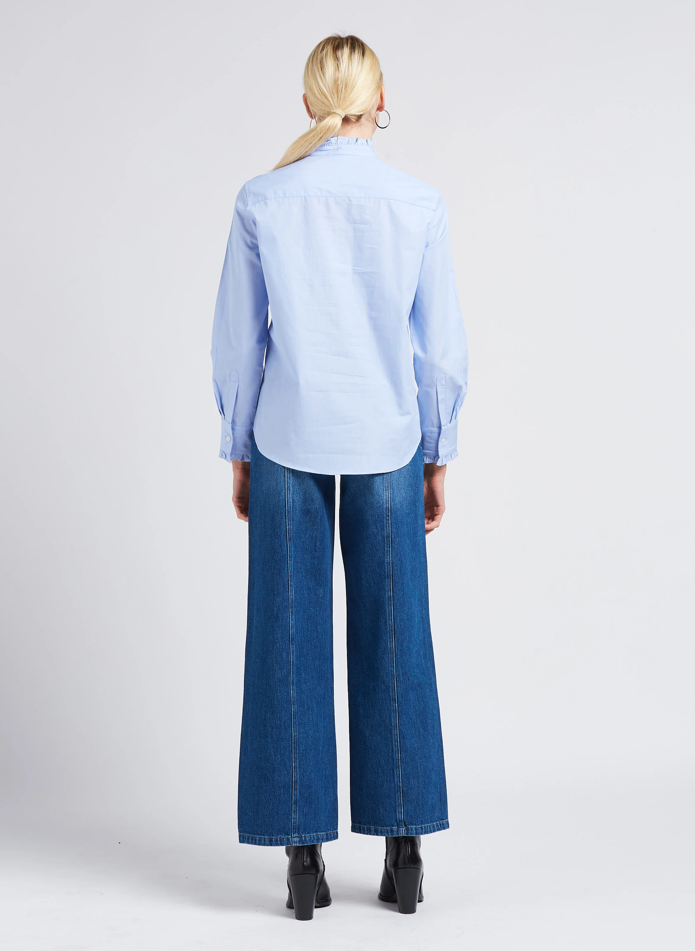 ORIANE - Jean large taille haute | Bleu