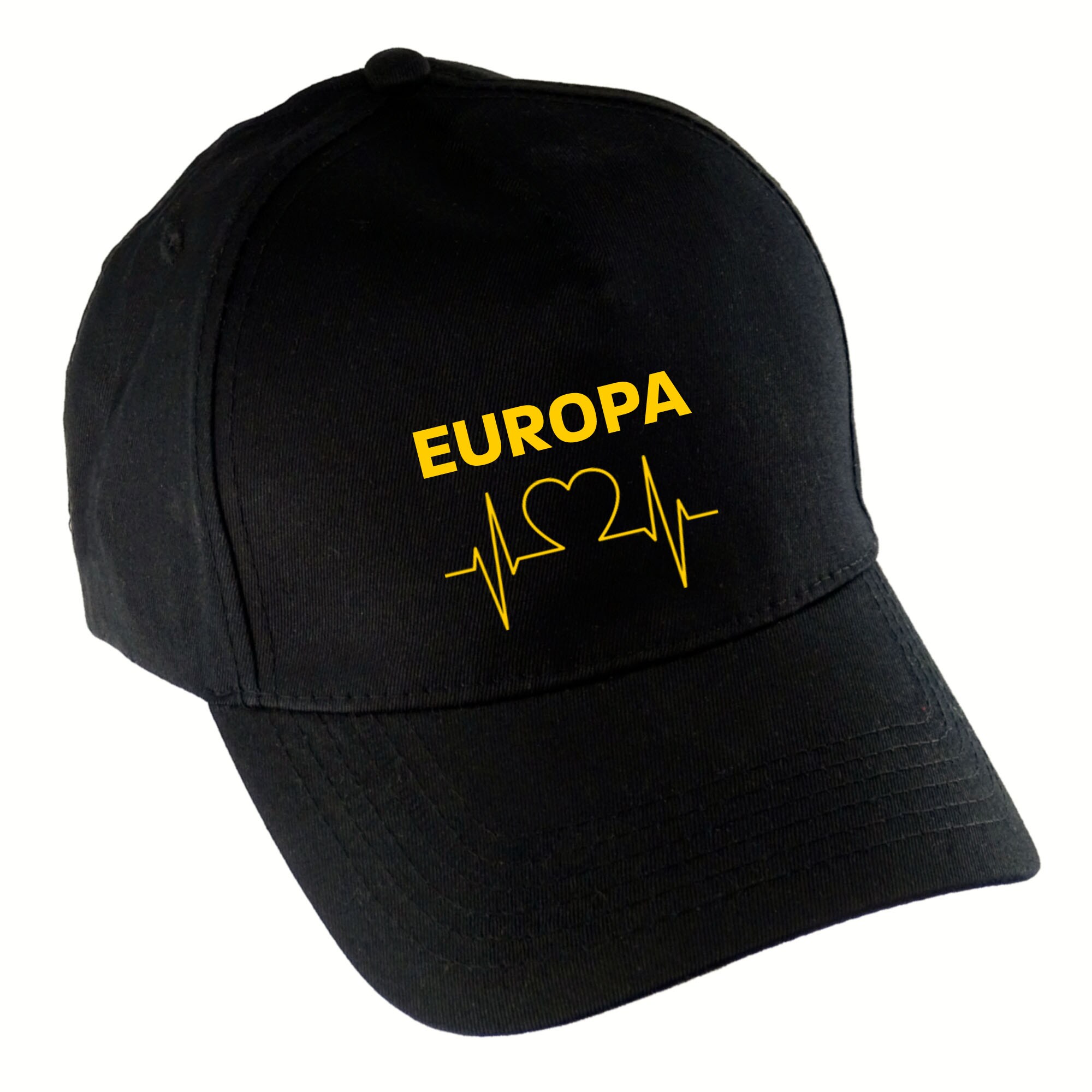 multifanshop® Baseballcap - Europa - Herzschlag - Druck gelb