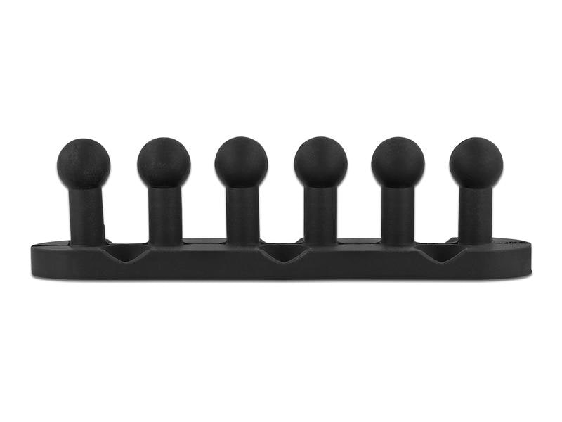 Delock Kabelhalter Schraubbar, mit 5 Durchführungen 6 Stück Delock Kabelhalter mit 5 Durchführungen selbstklebend / schraubbar 6 Stück schwarz