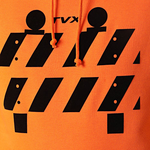 Sweat Capuche TVX Sleeve Orange Noir