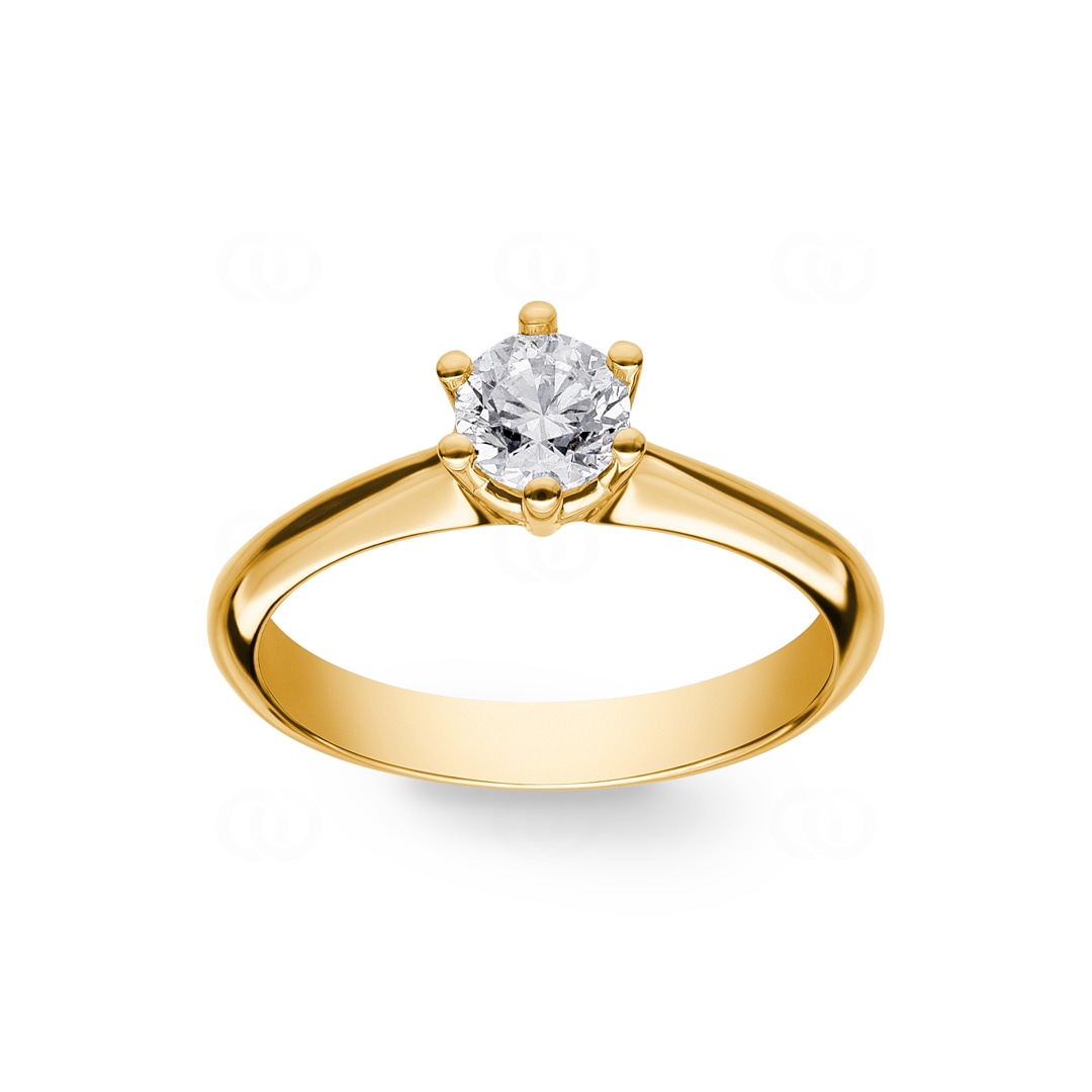 Verlobungsring 750/18 K Gelbgold mit Diamant 0.51 ct H/si